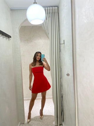 VESTIDO SV1 STRAPPLES ROJO